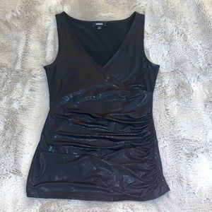 Black shiny tank top